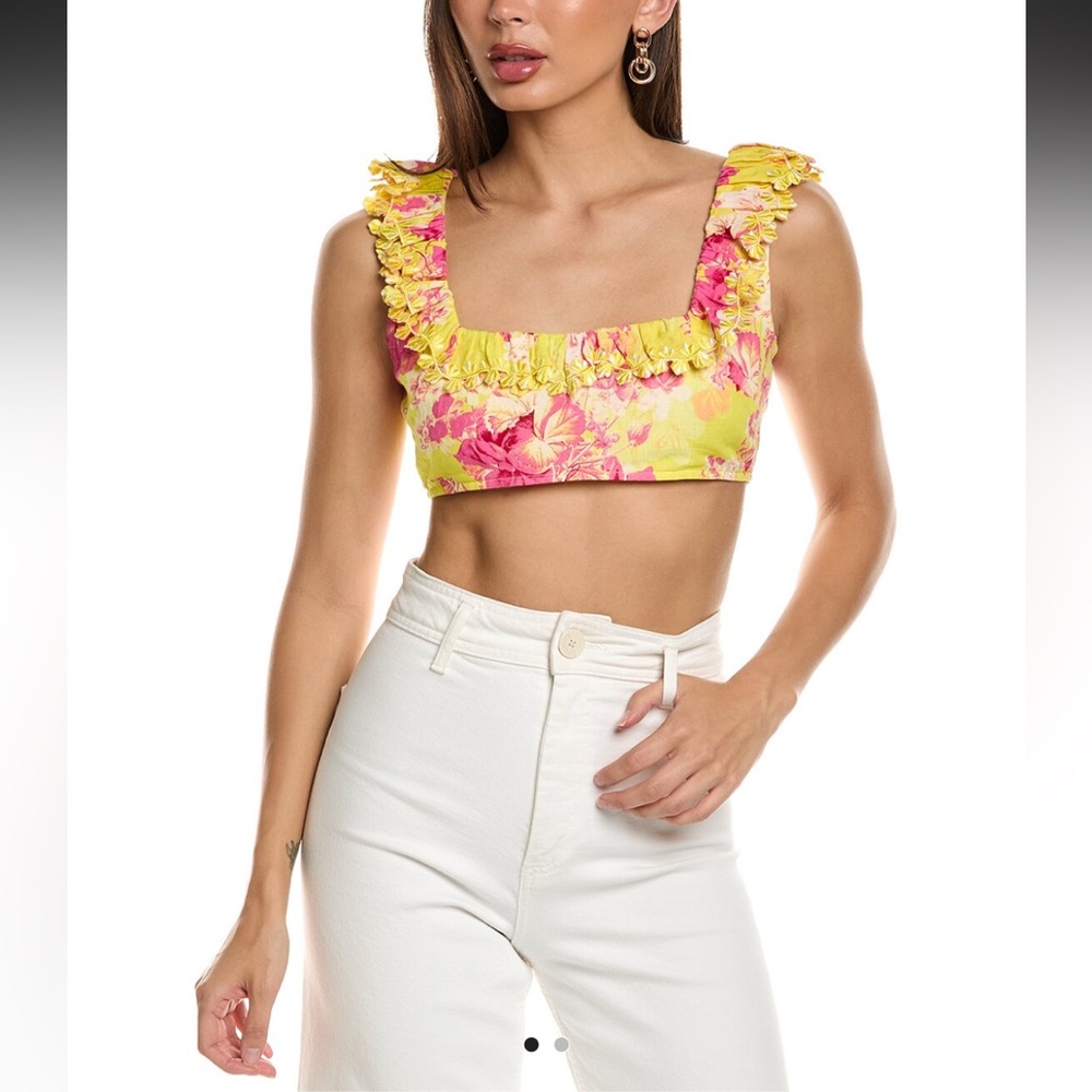 NWT Hemant and Nandita Embroidered Floral Print Crop Top and Midi Skirt Set - M - Picture 8 of 9